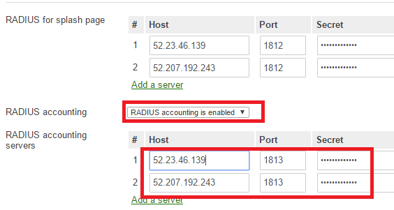 Dashboard Cisco Meraki Radius