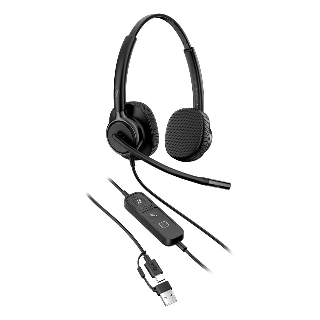 Headset HP Poly Mission 425 Stereo USB-C/A Certificado para Microsoft Teams - C01B6AA#AC3