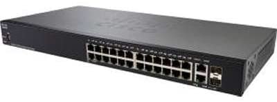 Switch Cisco SG250-26P-K9, 24 10/100/1000 PoE+ portas with 195W power budget + 2 gigabit copper/SFP combo portas
