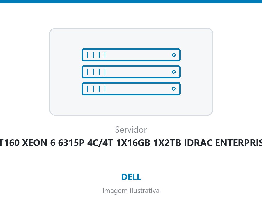 SERVER DELL T160 XEON 6 6315P 4C/4T 1X16GB 1X2TB IDRAC ENTERPRISE