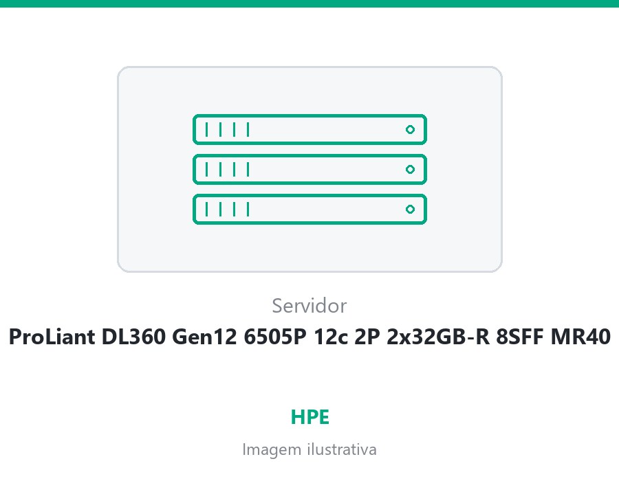 HPE ProLiant DL360 Gen12 6505P 12c 2P 2x32GB-R 8SFF MR408i-o 2x480GB SSD 2x800W