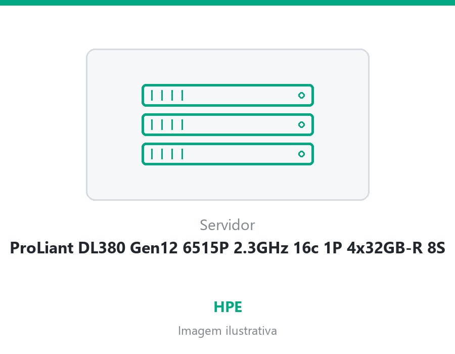 HPE ProLiant DL380 Gen12 6515P 2.3GHz 16c 1P 4x32GB-R 8SFF MR408i-o 2x1000W